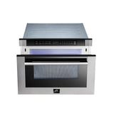 Forno Capoliveri 24-Inch Microwave Drawer, Stainless Steel, 1.2 cu.ft, 1500 Watts, Built-In, 11 Power Levels, Sensor Cooking