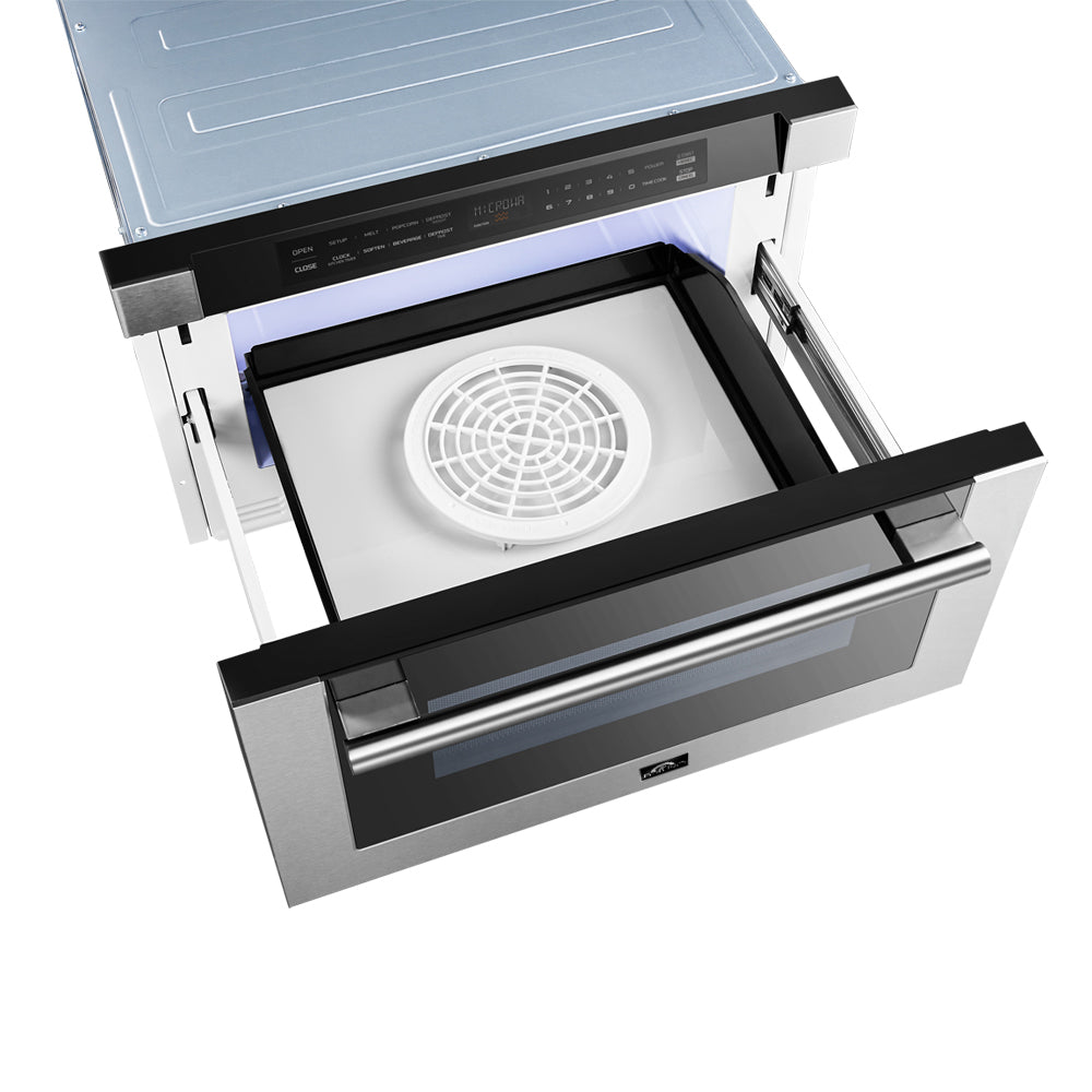 Forno Capoliveri 24-Inch Microwave Drawer, Stainless Steel, 1.2 cu.ft, 1500 Watts, Built-In, 11 Power Levels, Sensor Cooking