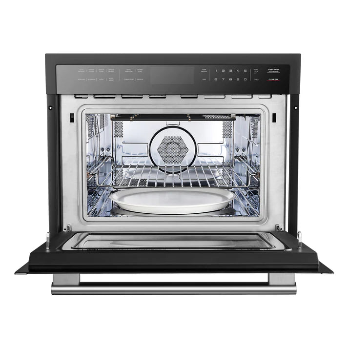 Forno Oliena Espresso 24-Inch Built-In Microwave and Convection Oven Combo, 1.6 cu.ft, 1750W Convection, 1000W Microwave, Sensor Cooking