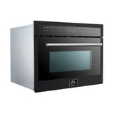 Forno Oliena Espresso 24-Inch Built-In Microwave and Convection Oven Combo, 1.6 cu.ft, 1750W Convection, 1000W Microwave, Sensor Cooking