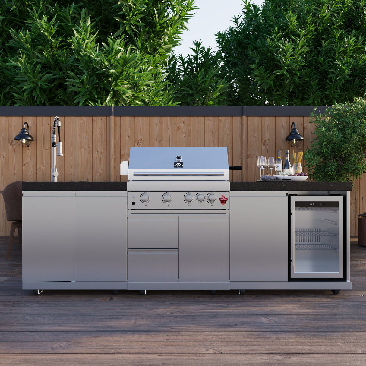Forno Bulnes 30-Inch BBQ, 60,000 BTU, 3 Burners with Sear & Rotisserie Infrared Burners