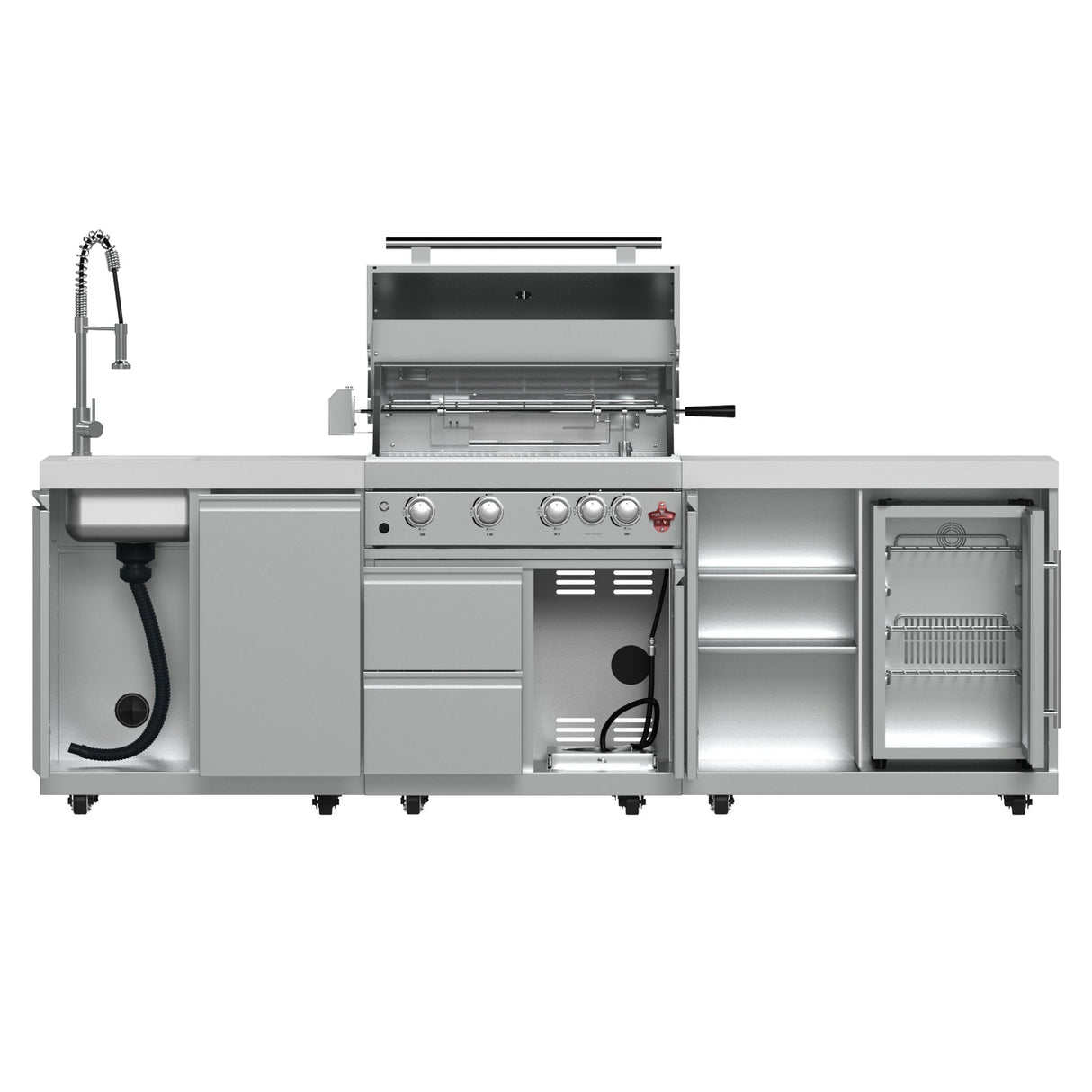 Forno Bulnes 30-Inch BBQ, 60,000 BTU, 3 Burners with Sear & Rotisserie Infrared Burners