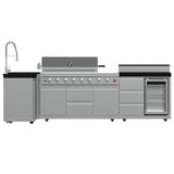 Forno Bulnes 40" BBQ Outdoor Kitchen – 95,000 BTU, 5 Burners, Infrared Sear & Rotisserie, Beverage Center & Black Sintered Stone Countertops