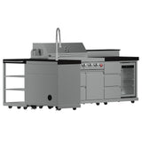 Forno Bulnes 40" BBQ Outdoor Kitchen – 95,000 BTU, 5 Burners, Infrared Sear & Rotisserie, Beverage Center & Black Sintered Stone Countertops