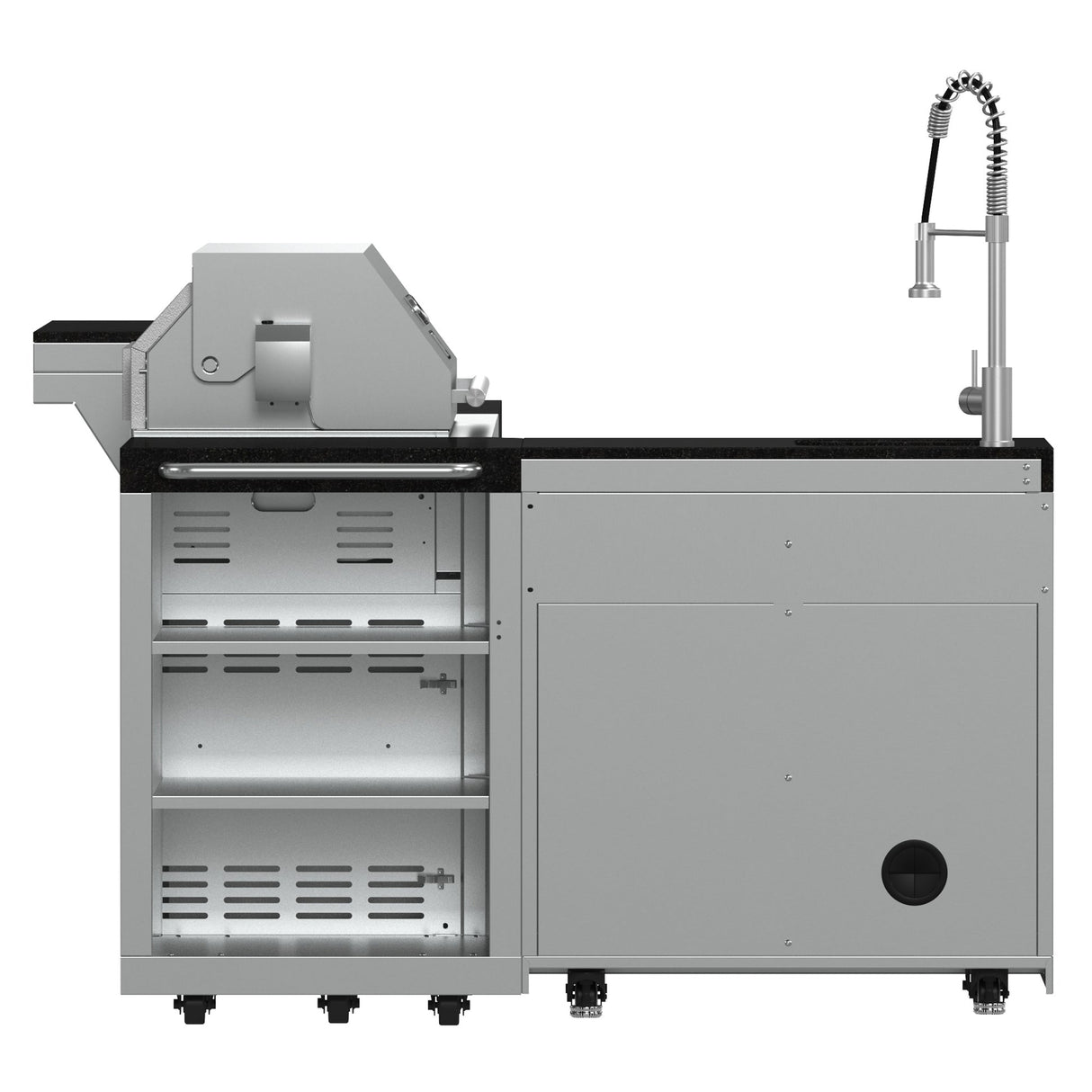 Forno Bulnes 40" BBQ Outdoor Kitchen – 95,000 BTU, 5 Burners, Infrared Sear & Rotisserie, Beverage Center & Black Sintered Stone Countertops