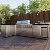 Forno Bulnes 40" BBQ Outdoor Kitchen – 95,000 BTU, 5 Burners, Infrared Sear & Rotisserie, Beverage Center & Black Sintered Stone Countertops