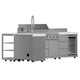 Forno Bulnes 40" BBQ Outdoor Kitchen – 95,000 BTU, 5 Burners, Infrared Sear & Rotisserie, Beverage Center & White Sintered Stone Countertops