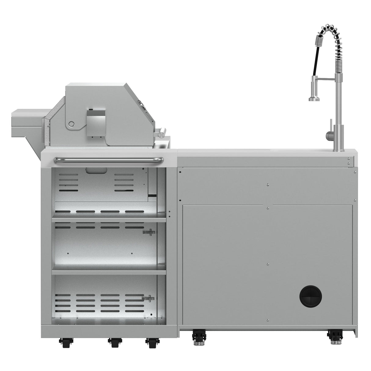 Forno Bulnes 40" BBQ Outdoor Kitchen – 95,000 BTU, 5 Burners, Infrared Sear & Rotisserie, Beverage Center & White Sintered Stone Countertops