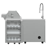 Forno Bulnes 40" BBQ Outdoor Kitchen – 95,000 BTU, 5 Burners, Infrared Sear & Rotisserie, Beverage Center & White Sintered Stone Countertops