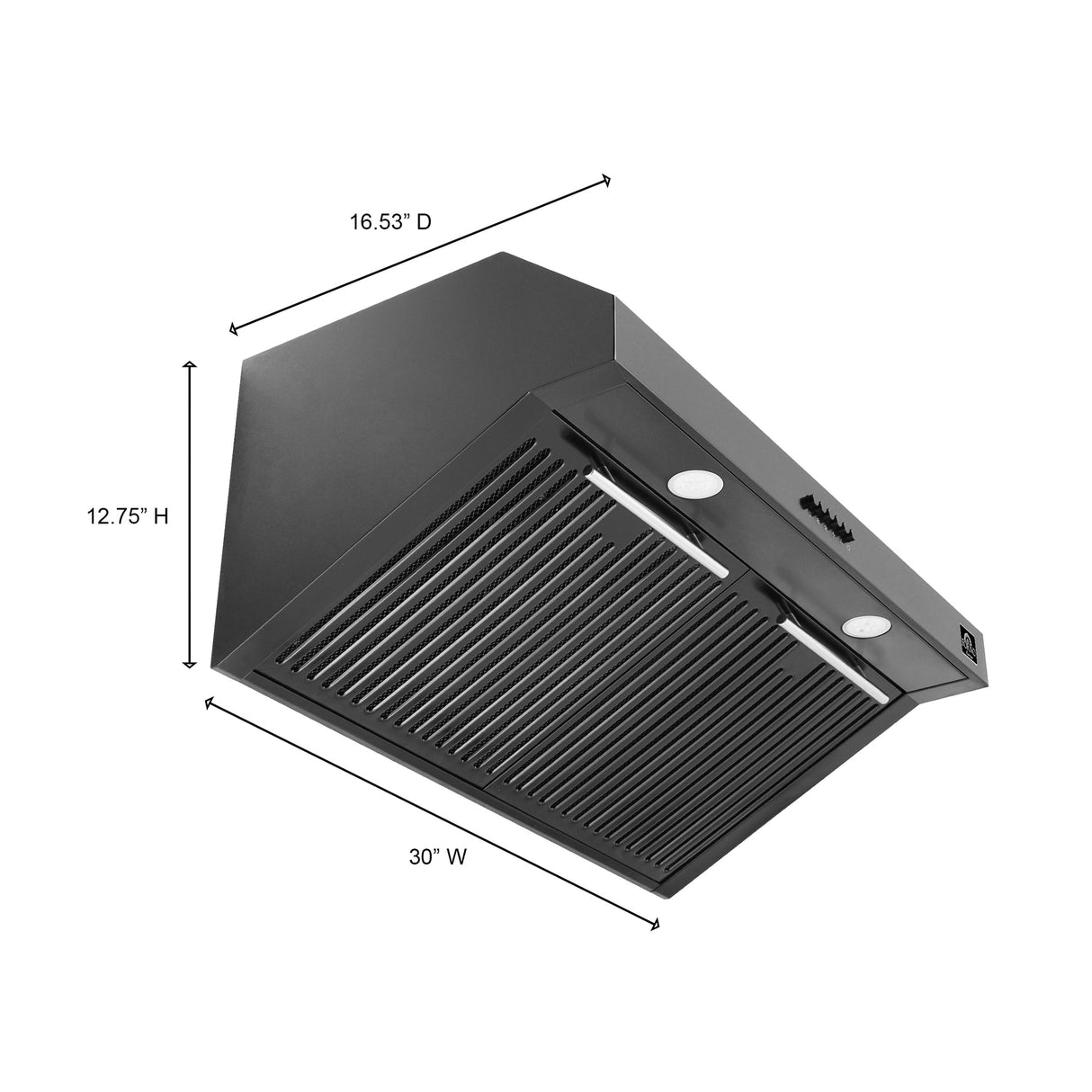 Forno Bari Espresso 30-Inch Under Cabinet Range Hood, 600 CFM, LED Lighting, Dishwasher-Safe Baffle Filters, 3-Speed Fan Control
