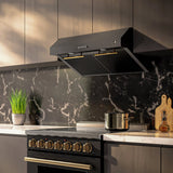 Forno Bari Espresso 30-Inch Under Cabinet Range Hood, 600 CFM, LED Lighting, Dishwasher-Safe Baffle Filters, 3-Speed Fan Control
