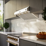 Forno Bari Espresso 30-Inch Under Cabinet Range Hood, 600 CFM, LED Lighting, Dishwasher-Safe Baffle Filters, 3-Speed Fan Control