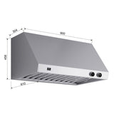 Forno Biagio Wall Mounted Range Hood, Stainless Steel, Heavy Duty