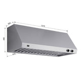 Forno Biagio Wall Mounted Range Hood, Stainless Steel, Heavy Duty