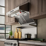 Forno Savona Wall Mount Range Hood, Baffle Filters, Backsplash Included