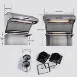 Forno Savona Wall Mount Range Hood, Hybrid Filters, Backsplash Included