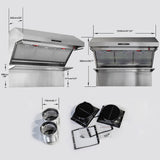 Forno Savona Wall Mount Range Hood, Hybrid Filters, Backsplash Included