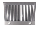 Forno Palazzo Wall Mounted Range Hood, Stainless Steel, Heavy Duty Baffle Filters, Remote Control