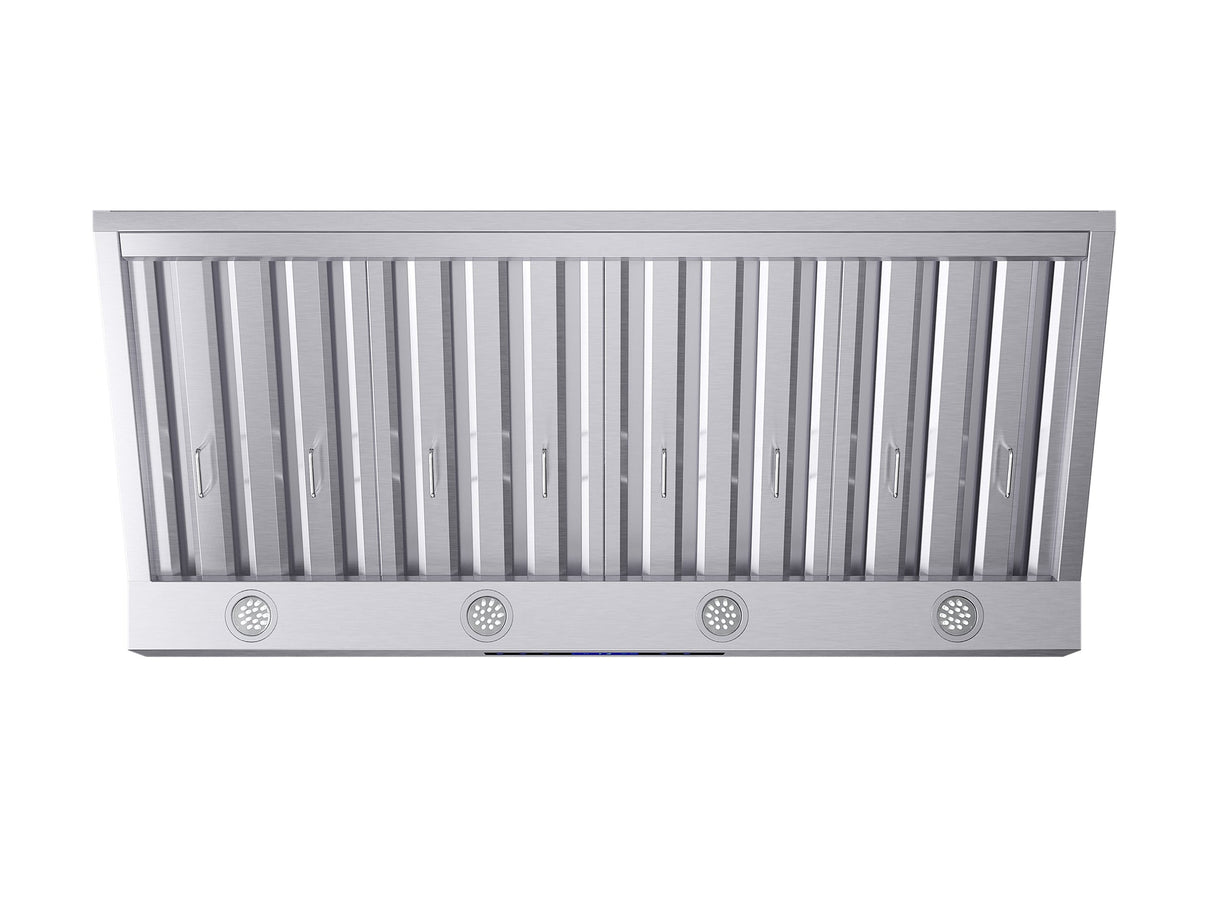 Forno Palazzo Wall Mounted Range Hood, Stainless Steel, Heavy Duty Baffle Filters, Remote Control