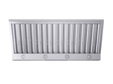 Forno Palazzo Wall Mounted Range Hood, Stainless Steel, Heavy Duty Baffle Filters, Remote Control