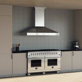 Forno Orvieto 60-Inch Wall Mount Range Hood, LED Lighting, Heavy Duty, Stainless Steel