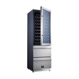 Forno Azienda 24-Inch Dual Temperature Zone Wine Cooler, Up to 108 Bottles, Two Refrigerated Drawers