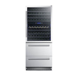 Forno Capraia 30" Dual Zone Wine Cooler – 144 Bottles, Refrigerated Drawers & Adjustable Temperature Zones