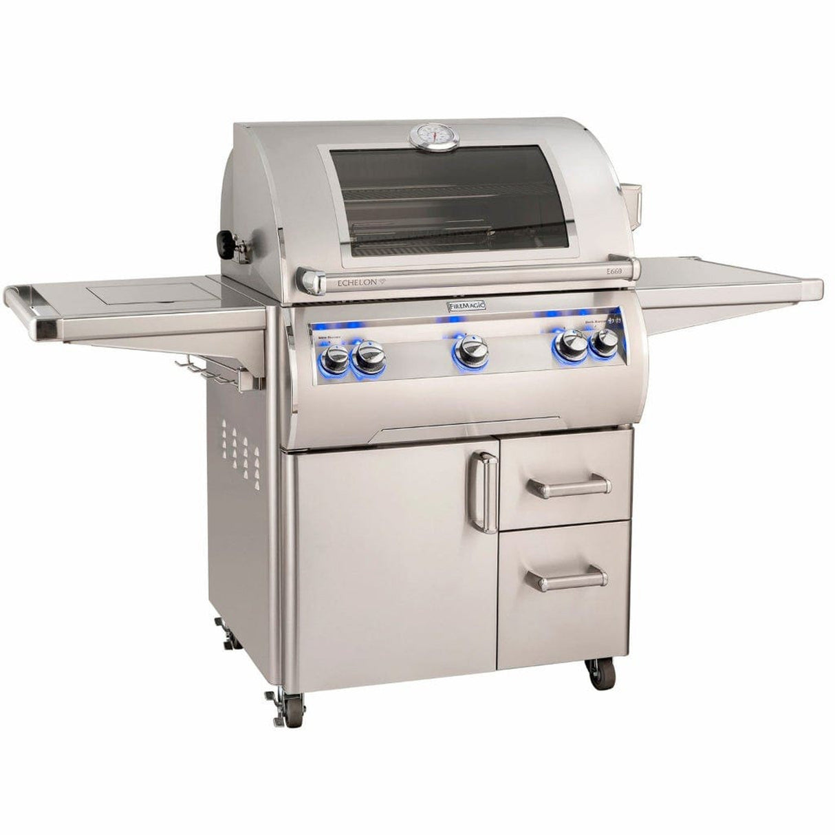 Fire Magic 30" 3-Burner Echelon Diamond E660s Gas Grill w/ Single Side Burner, Rotisserie & Analog Thermometer