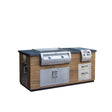 Fire Magic 77" Reclaimed Wood Island System w/ Polished Black Lava Counter & Double Drawer Cutout