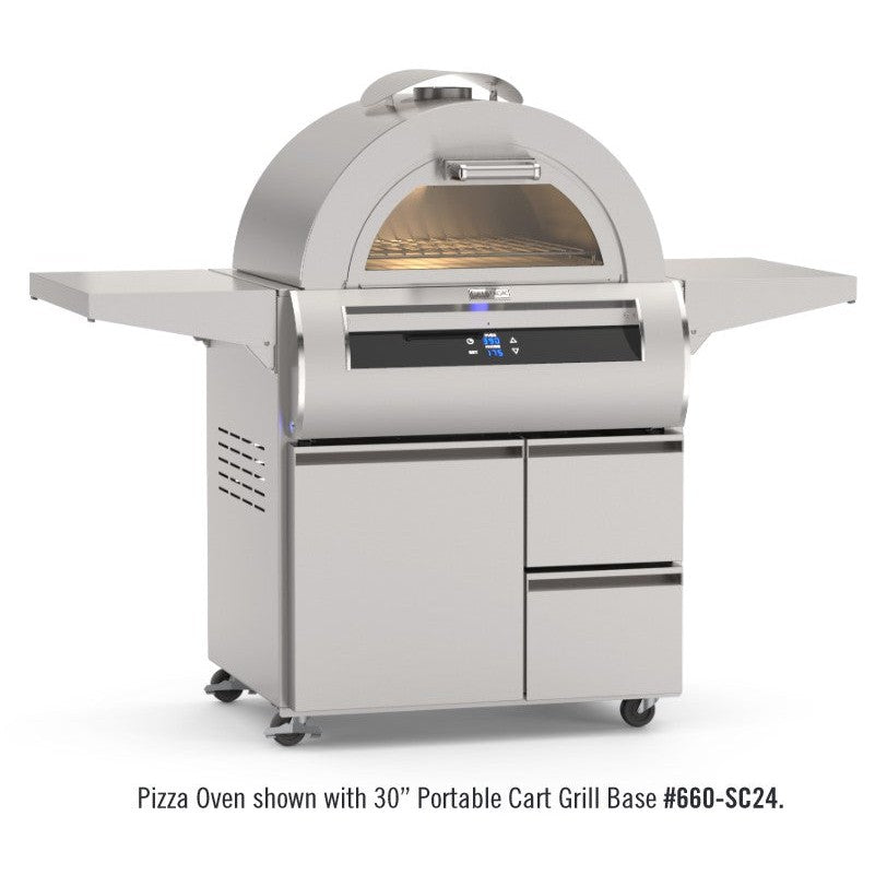 Fire Magic Echelon 5660 30" Black Glass Built-In Natural Gas Pizza Oven
