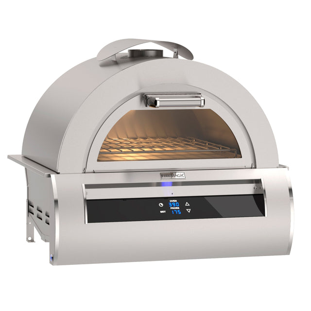 Fire Magic Echelon 5660 30" Black Glass Built-In Natural Gas Pizza Oven