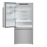 Forno Milano Espresso 31-Inch Stainless Steel Bottom Freezer Refrigerator, 17.2 cu.ft., Built-In Ice Maker
