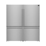 Forno Milano 2-Piece 62-Inch Freestanding Dual Bottom Freezer Refrigerator, Stainless Steel – 34.4 cu.ft, Touch Control, Ice Maker