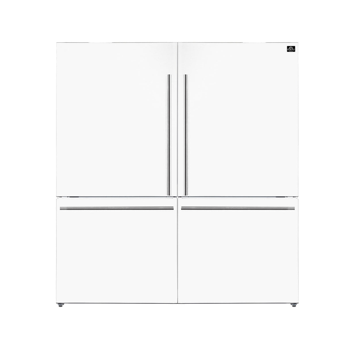 Forno Milano 2-Piece 62-Inch Freestanding Dual Bottom Freezer Refrigerator, 34.4 cu.ft, Touch Control, Ice Maker