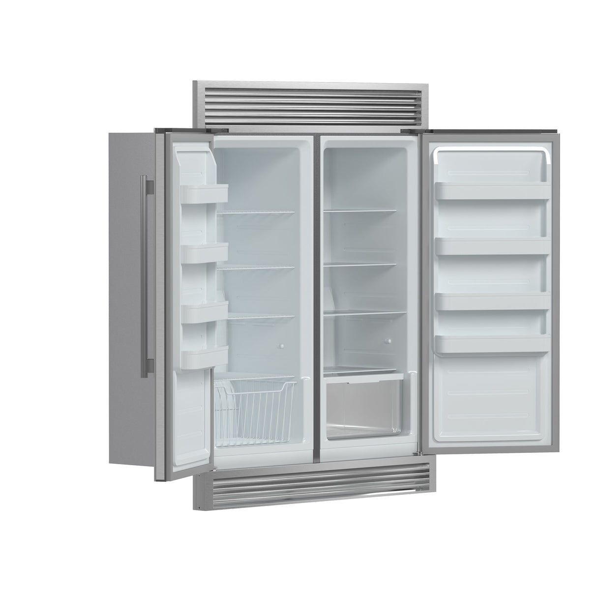 Forno Rizzuto 56-Inch Convertible Refrigerator/Freezer Set, 27.6 cu.ft Total Capacity, Decorative Grill