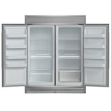 Forno Rizzuto 56-Inch Convertible Refrigerator/Freezer Set, 27.6 cu.ft Total Capacity, Decorative Grill