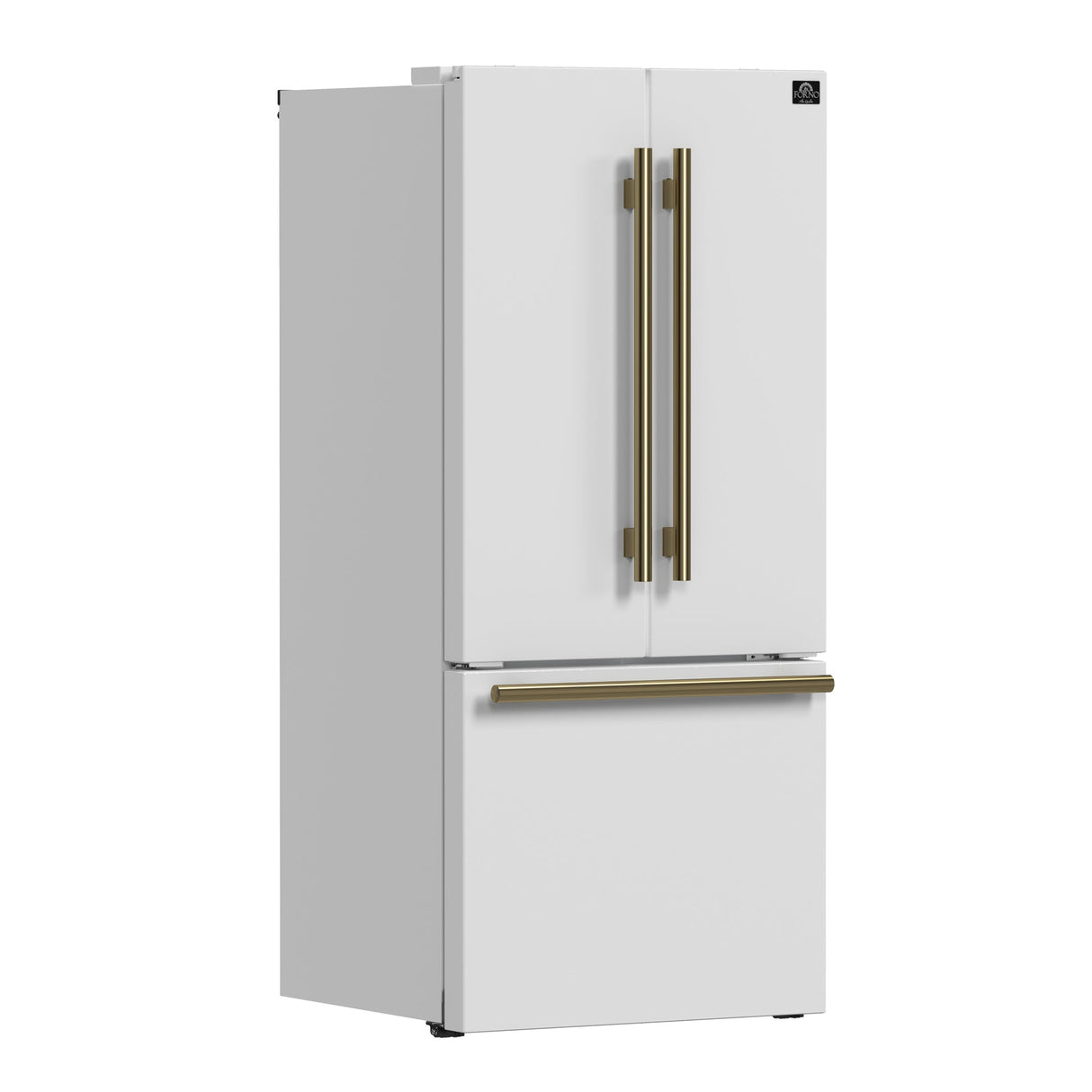 Forno Gallipoli Espresso 30-Inch French Door Refrigerator, Bottom Freezer, Ice Maker