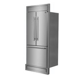 Forno Gallipoli 30" French Door Refrigerator – 17.5 cu.ft, Decorative Grill, Stainless Steel & No Frost Technology