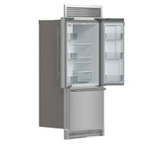 Forno Gallipoli 30" French Door Refrigerator – 17.5 cu.ft, Decorative Grill, Stainless Steel & No Frost Technology