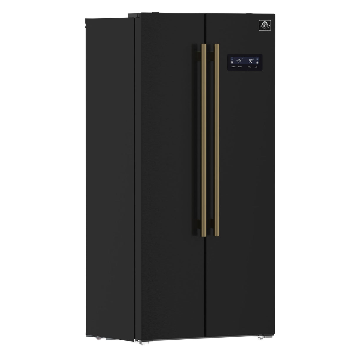 Forno Salerno Espresso 33-Inch Side-by-Side Refrigerator, 15.6 Cu. Ft., Energy-Efficient, No Frost, Modern Design