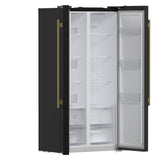 Forno Salerno Espresso 33-Inch Side-by-Side Refrigerator, 15.6 Cu. Ft., Energy-Efficient, No Frost, Modern Design