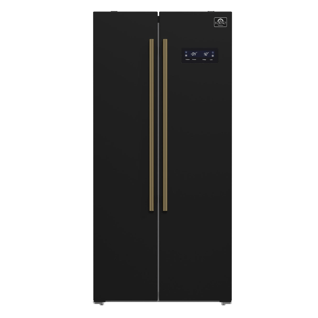 Forno Salerno Espresso 33-Inch Side-by-Side Refrigerator, 15.6 Cu. Ft., Energy-Efficient, No Frost, Modern Design