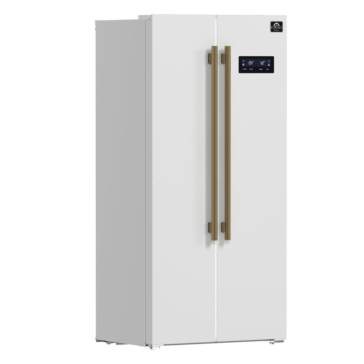 Forno Salerno Espresso 33-Inch Side-by-Side Refrigerator, 15.6 Cu. Ft., Energy-Efficient, No Frost, Modern Design