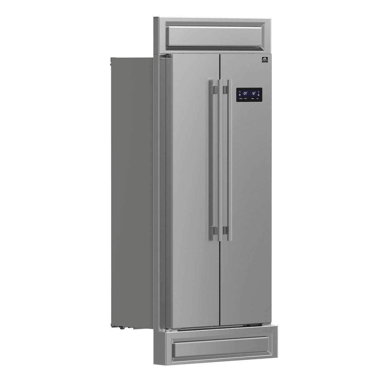 Forno Salerno 37-Inch Built-In Stainless Steel Refrigerator, 15.6 cu.ft, Modern Decorative Grill