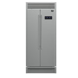 Forno Salerno 37-Inch Built-In Stainless Steel Refrigerator, 15.6 cu.ft, Decorative Grill
