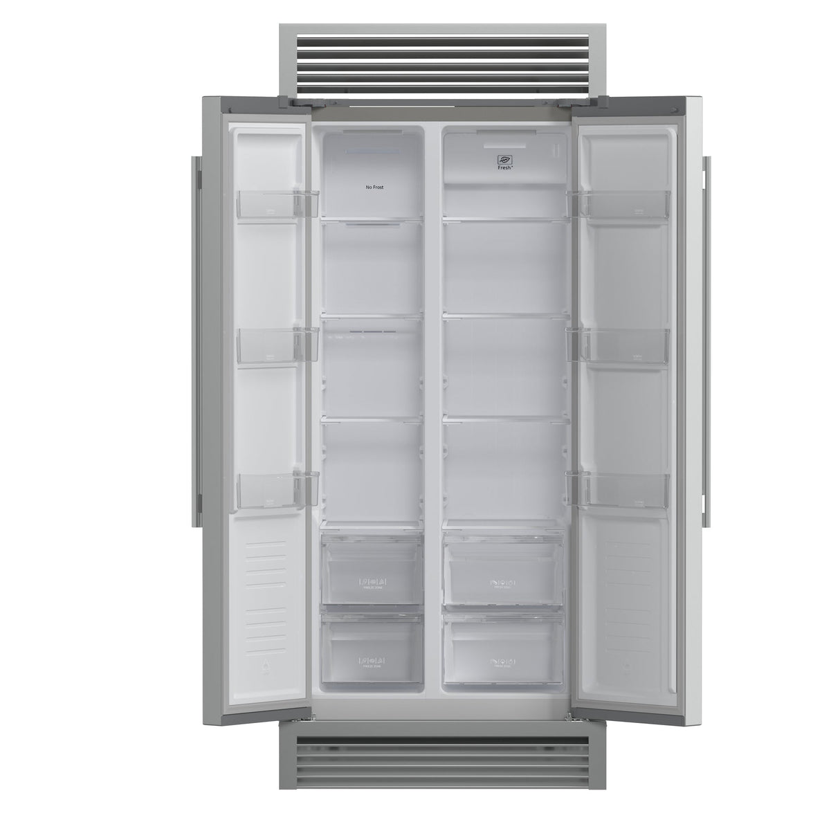 Forno Salerno 37-Inch Built-In Stainless Steel Refrigerator, 15.6 cu.ft, Decorative Grill