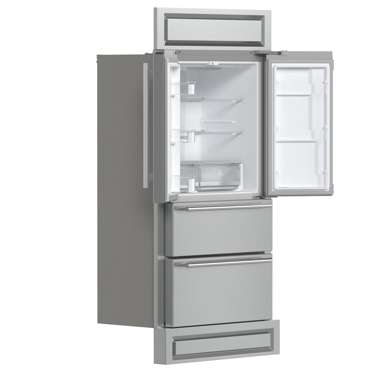 Forno Moena 40-Inch French Door Refrigerator, Stainless Steel, 19.2 cu.ft, Modern Decorative Grill