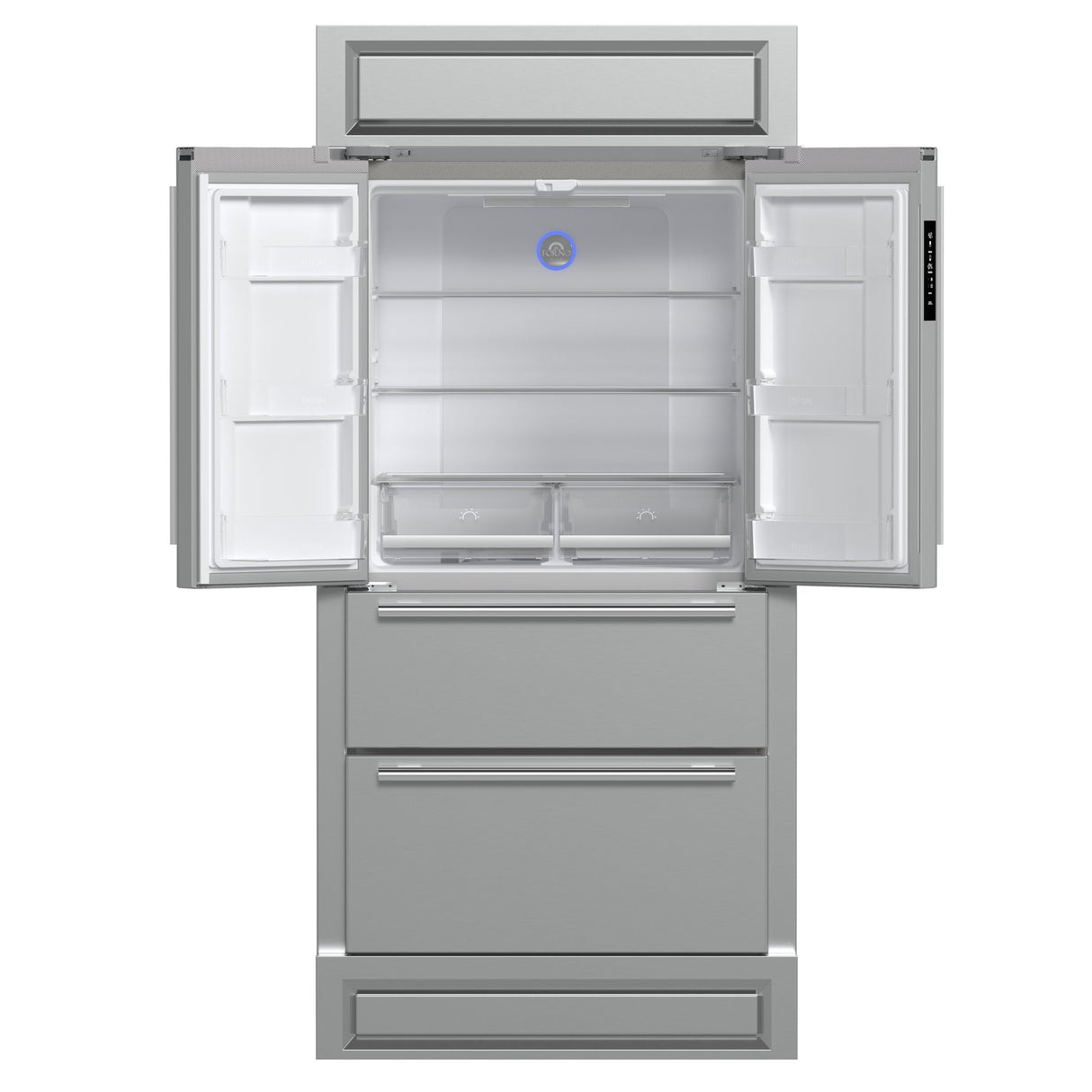 Forno Moena 40-Inch French Door Refrigerator, Stainless Steel, 19.2 cu.ft, Modern Decorative Grill