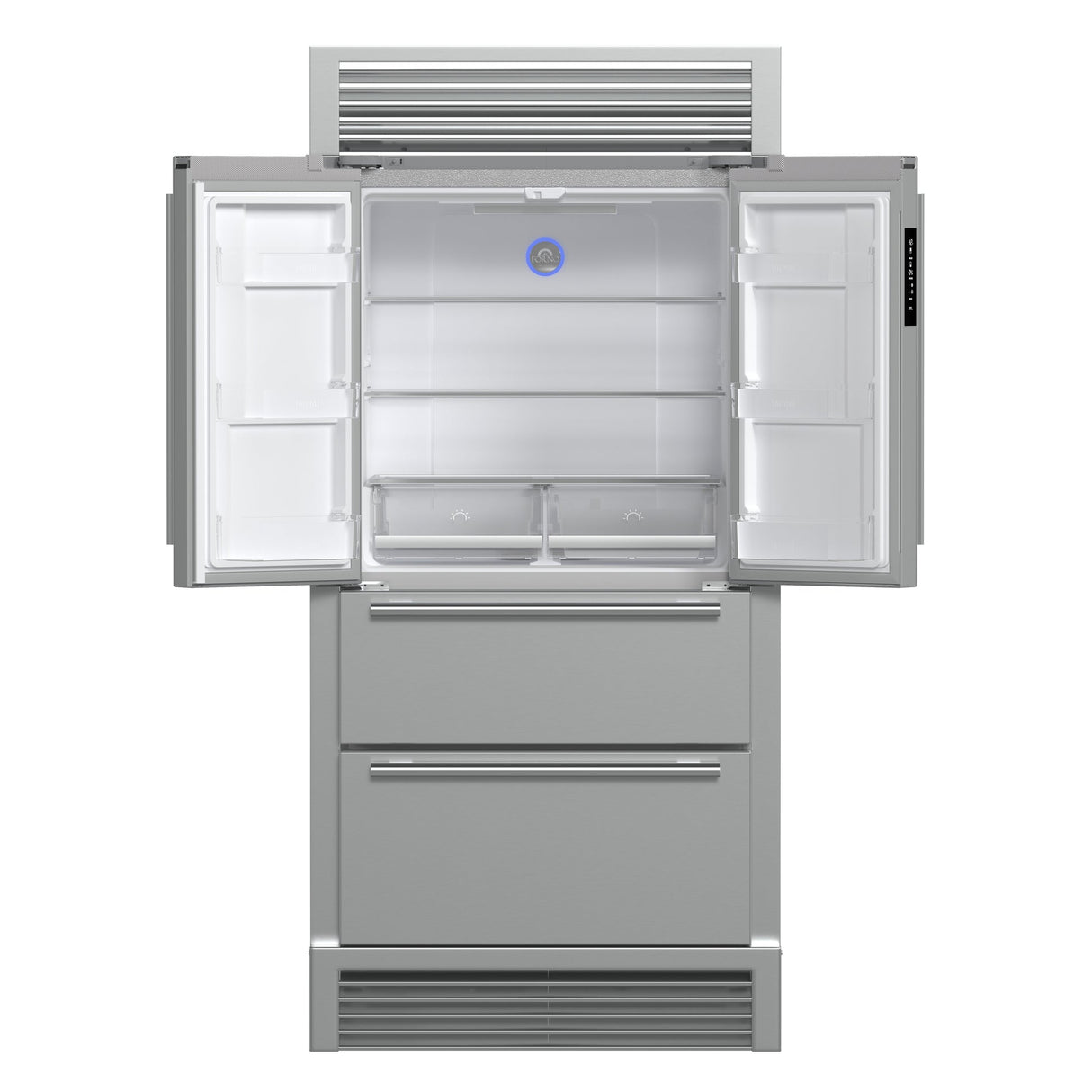 Forno Moena 40-Inch French Door Refrigerator, Stainless Steel, 19.2 cu.ft, Decorative Grill