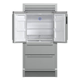 Forno Moena 40-Inch French Door Refrigerator, Stainless Steel, 19.2 cu.ft, Decorative Grill
